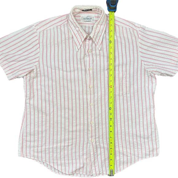 Vintage pink stripe cotton shirt – crunch cloth 80s style - Picture 4 of 6